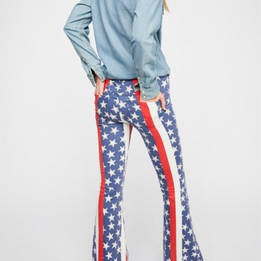FREE PEOPLE Penny Stars & Stripes Jeans LAST PAIR! - Picture 3 of 10